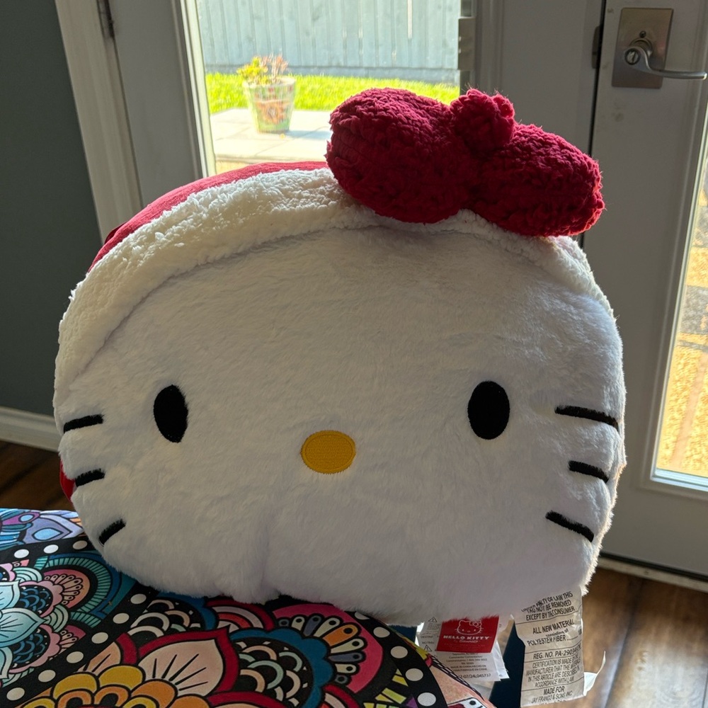Hello Kitty Plush Pillow - White and Red